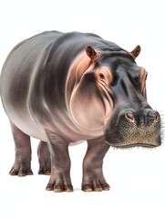Fototapeta premium Hippopotamus: Majestic River Beast, Powerful & Graceful, African Wildlife