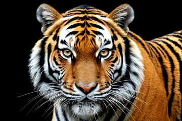 there is a tiger that is looking at the camera