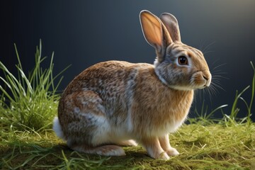 Fototapeta premium there is a rabbit that is sitting in the grass