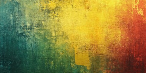 Obraz premium Textured abstract background featuring a gradient blend of green, yellow, and red hues with a rustic, weathered appearance.