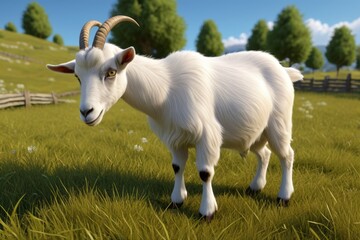 Obraz premium there is a goat that is standing in the grass