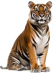 Obraz premium Majestic Tiger Sitting, Wild Cat Grace