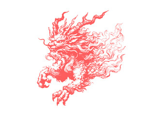 Qilin hand drawn sketch vector