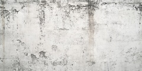 Obraz premium Textured concrete wall with faded gray and white tones, featuring uneven surfaces and cracks, creating a rustic and weathered appearance.