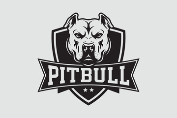 Pitbull Shield Logo with Bold Typography vector