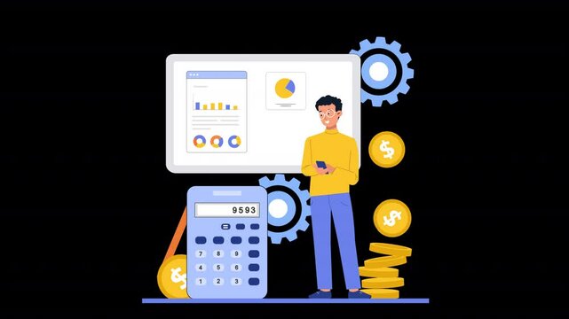 Showcase financial management with vector animations of spreadsheets, ledgers, and accurate reporting tools.