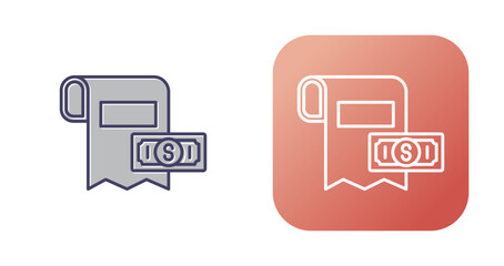 Fototapeta premium Bills Vector Icon