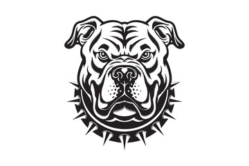 Angry Bulldog Illustration with Bold Features vector