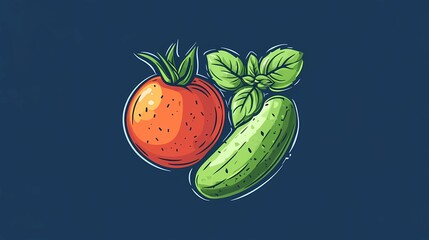 Handcrafted groceries illustration for culinary creatives, presenting vegetables, fruits, and natural foods in a beautifully illustrated artistic concept, children&rsquo;s book style