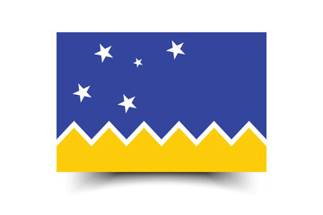 Flag of Magellan-chilean Antarctic Region. Magellan-chilean Antarctic Region flag official size and color standards digital vector illustration.