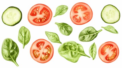 Handcrafted groceries illustration for culinary creatives, presenting vegetables, fruits, and natural foods in a beautifully illustrated artistic concept, children’s book style
