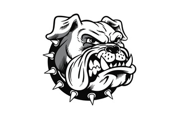 Angry Bulldog Illustration with Bold Features vector