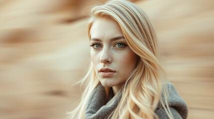 Naklejka premium young 20's Caucasian woman face close up