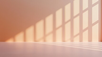 Obraz premium A serene interior scene showcasing soft shadows cast by sunlight through a window, creating a calming ambiance.