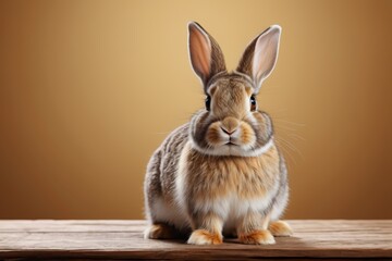 Fototapeta premium there is a rabbit that is sitting on a table