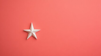 A minimalistic design featuring a white star on a coral background, ideal for creative projects or decorative purposes.