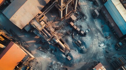 Aerial View of a Busy Industrial Complex