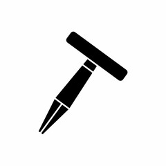 Garden Dibber Soil Puncher Silhouette Icon Design. Gardening Landscape Equipment Tool Icon