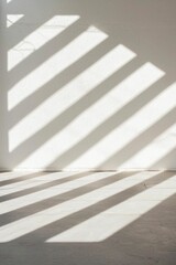 Obraz premium Light Stripes on Wall. Sunlight shining through blinds for architectural backgrounds