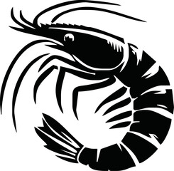 Shrimp Silhouette vector illustration black