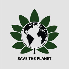 Minimalist Earth Day emoji icon, vector illustration, black silhouette of the Earth with a heart, clean white background.