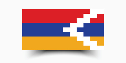 Flag of Artsakh. Artsakh state flag official size and color standards digital vector illustration.
