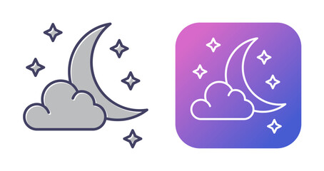 Starry Night Vector Icon