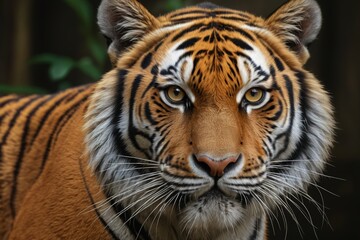 Fototapeta premium there is a tiger that is looking at the camera