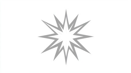 Abstract Geometric Star Shape Design in Silver and White on Clean Background