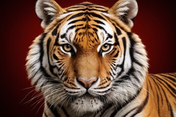 Fototapeta premium there is a tiger that is looking at the camera