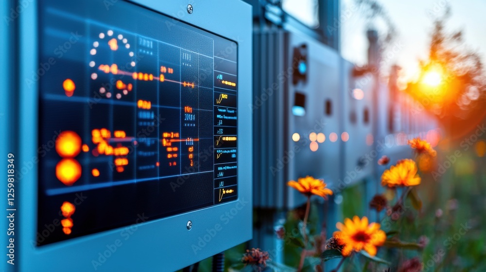 Poster modern high tech digital dashboard interface with real time data analytics and automation control pa