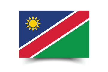 Namibia flag. Flag of Namibia. Flag icon. Standard color. Standard size. Rectangular flag. Computer illustration. Digital illustration. Vector illustration.
