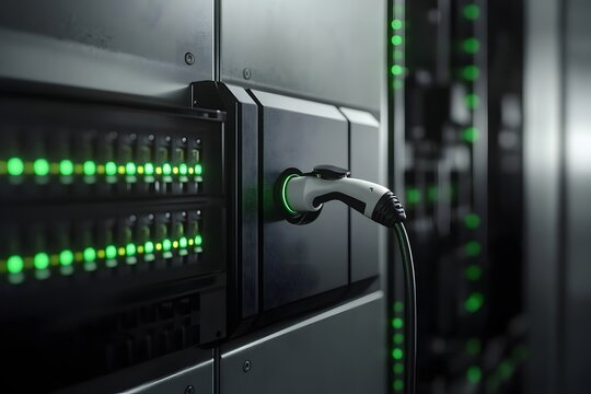 Electric vehicle charging station server room energy