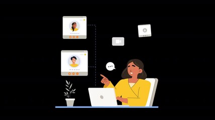 Visualize remote working with vector characters, dynamic workspaces, and tools that keep teams connected.