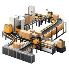 Automated Fulfillment Center with Streamlined Packaging Processing
