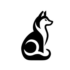A minimalist husky dog silhouette logo