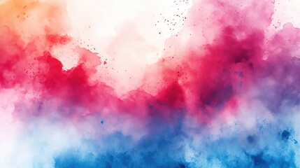 Obraz premium Vibrant Watercolor Palette with Red, Pink, and Blue Hues Showcasing Artistic Creativity and Expression for Artists and Designers