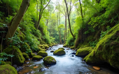 Fototapeta premium River in the forest