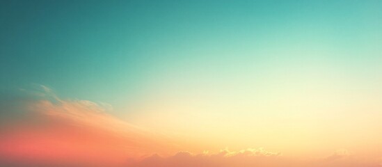 Fototapeta premium Serene sunset sky with soft pastel colors over distant mountains and tranquil atmosphere