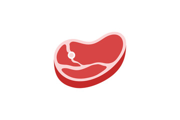 raw meat or beef icon flat design