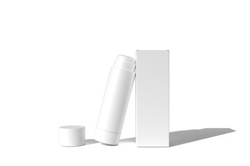 Lip balm container tubes with twist bottom and top cap mockup.