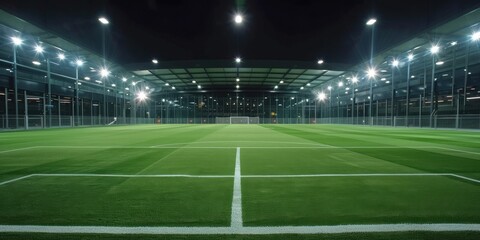 Fototapeta premium Night Indoor Soccer Stadium