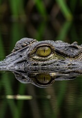 Fototapeta premium Crocodile Eye Above Water 