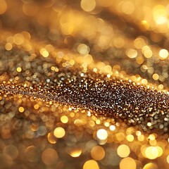 Golden Glitter and Sparkle Background with Bright Bokeh Lights
