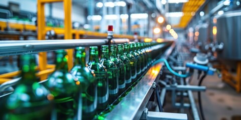 Automated Bottle Production Line in a Modern Factory
