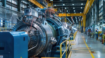 Fototapeta premium Massive Industrial Machinery in a Modern Factory