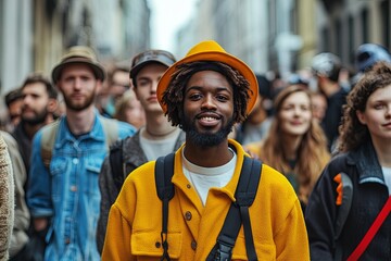 Diverse groups of people in everyday situations