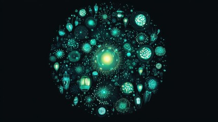 Obraz premium Glowing Sea Life in the Depths