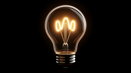 glowing light bulb with smooth, curved filament design, radiating warmth and creativity. This captures essence of innovation and inspiration