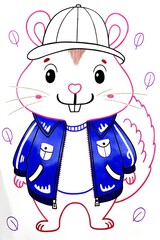 a digital illustration of a cartoon squirrel